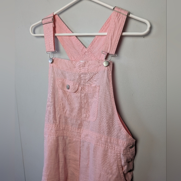CHADWICK'S Baby Pink Overall Size 6 100% Linen Colorful - Picture 2 of 12
